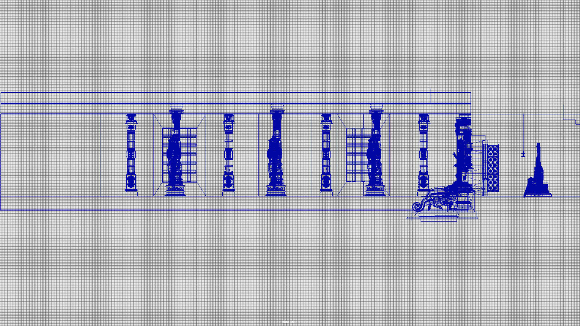 kamatchi amman temple interior 3D model_16