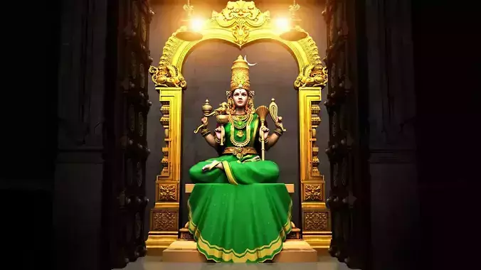 kamatchi amman temple interior 3D model