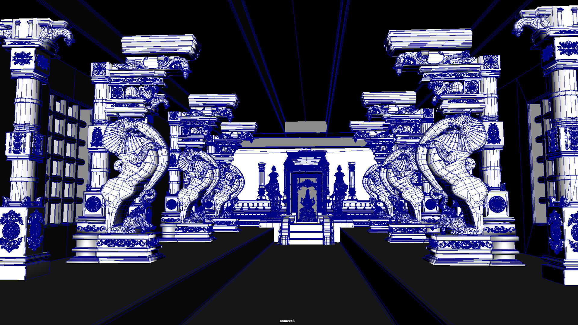 kamatchi amman temple interior 3D model_14