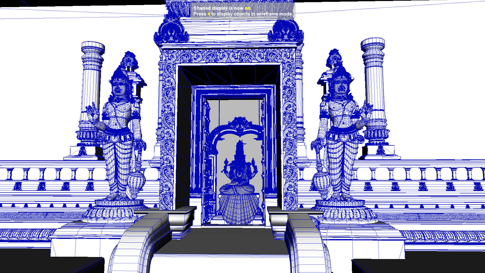 kamatchi amman temple interior 3D model_13