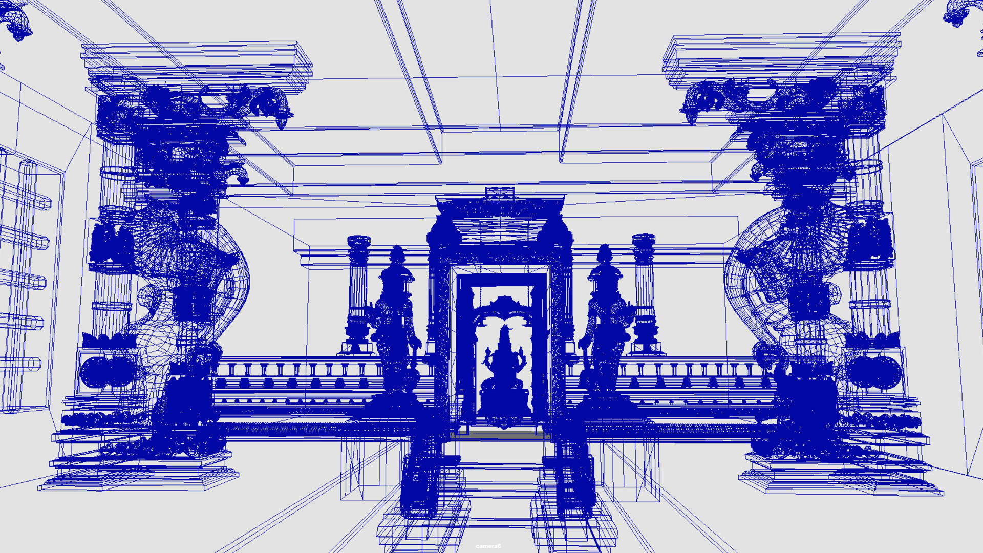 kamatchi amman temple interior 3D model_10