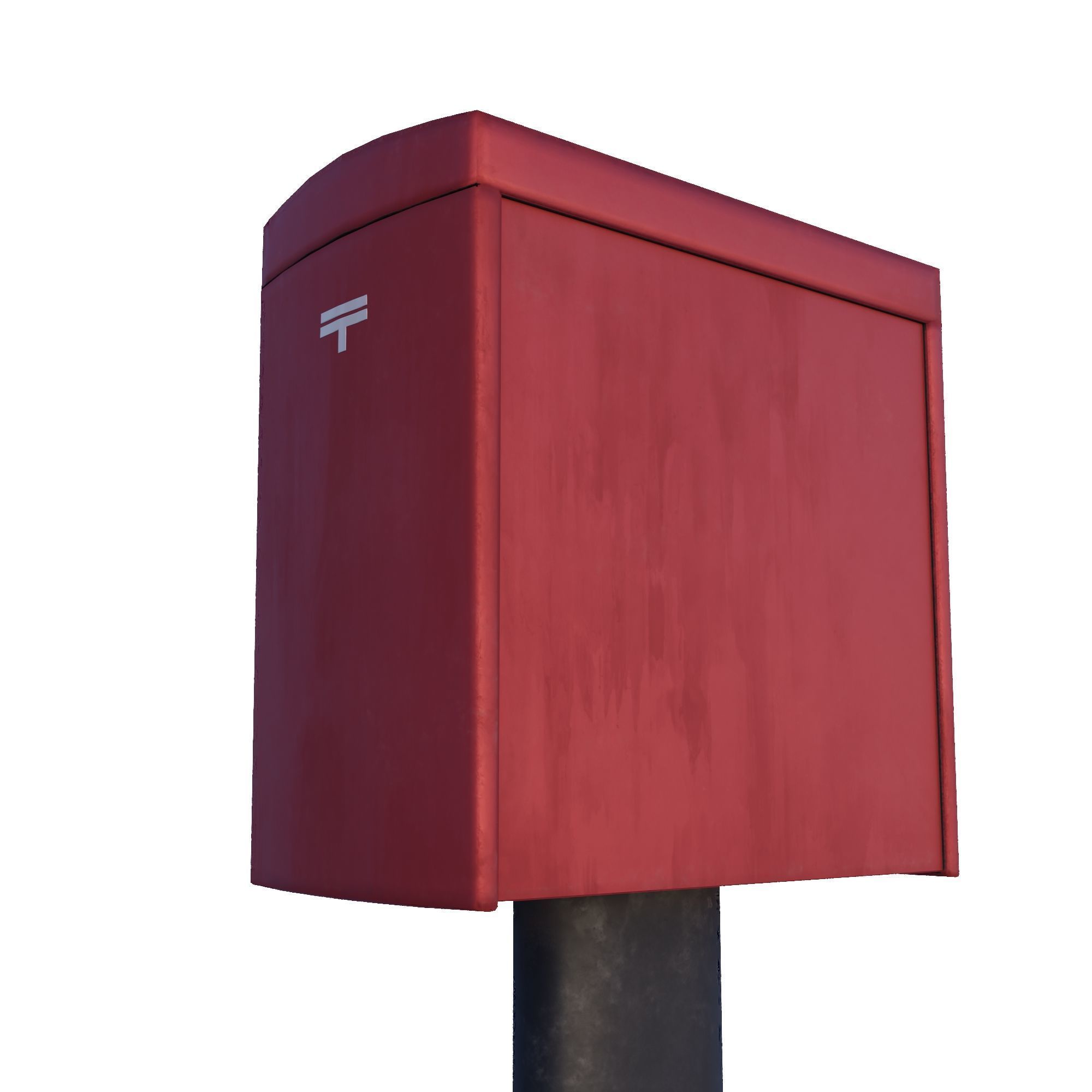 Japanese Mail Post Low-poly 3D model_3