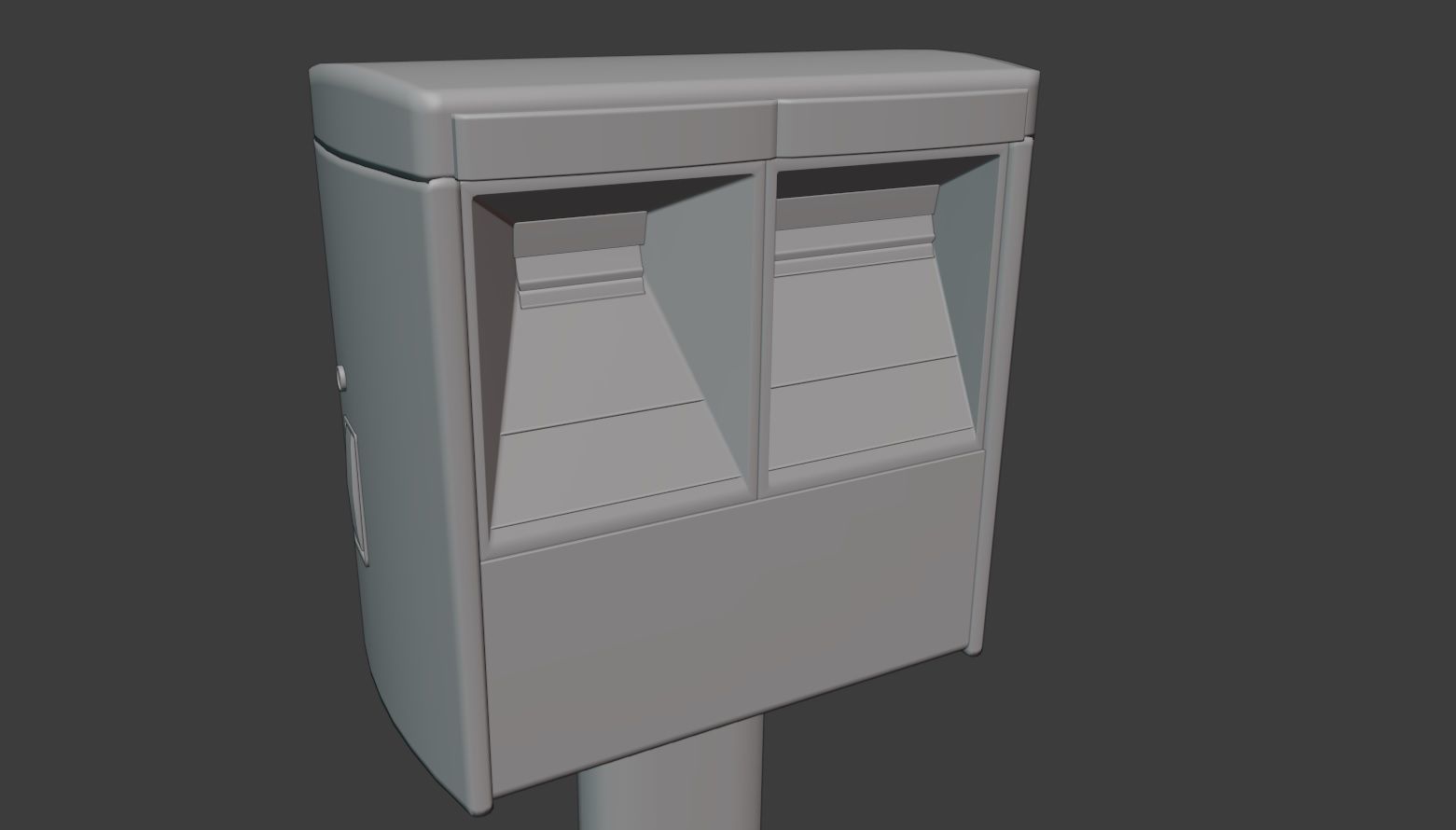 Japanese Mail Post Low-poly 3D model_6