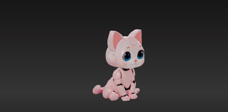 Robot Cat 3D Model - Game Ready - Low poly Low-poly 3D model_3