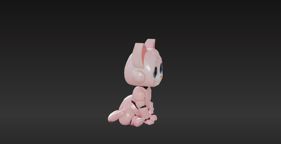 Robot Cat 3D Model - Game Ready - Low poly Low-poly 3D model_5