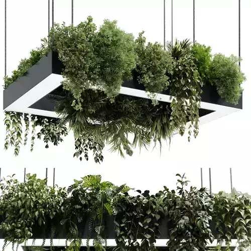 Rectangle pot light pendant - plant light hanging 27 CORONA