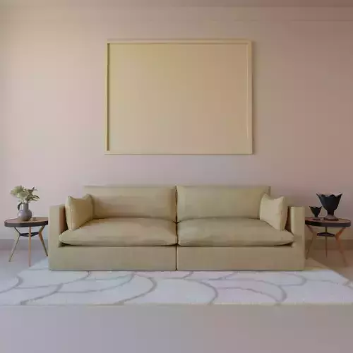 Minimalist Beige Living Room Interior
