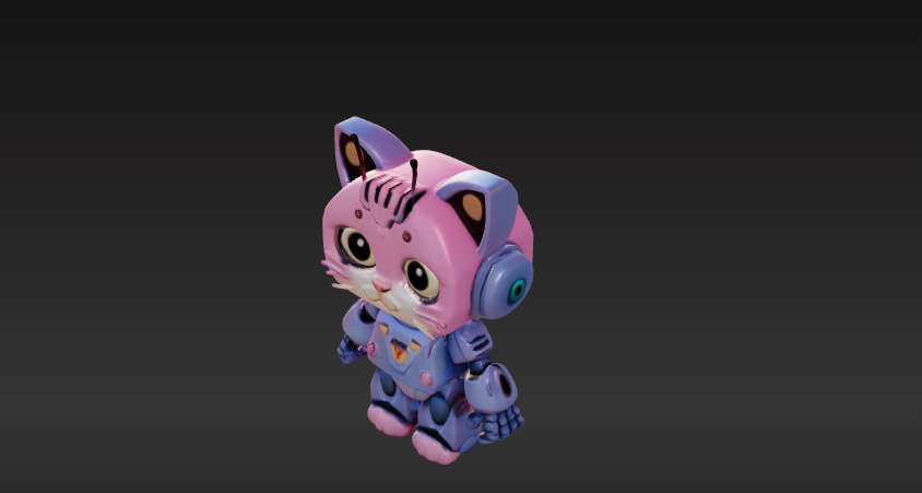 Robot Cat 3D Model - Game Ready - Low poly Low-poly 3D model_3