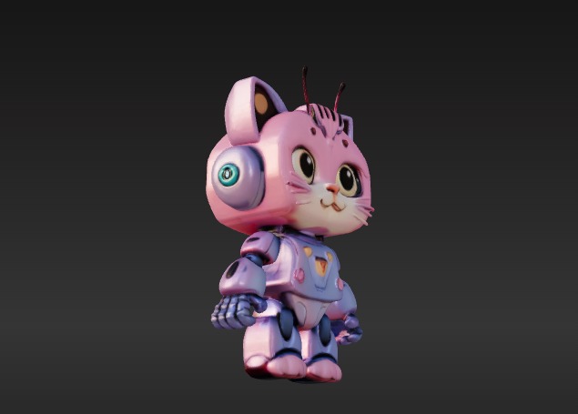 Robot Cat 3D Model - Game Ready - Low poly Low-poly 3D model_2