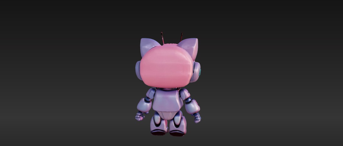 Robot Cat 3D Model - Game Ready - Low poly Low-poly 3D model_6