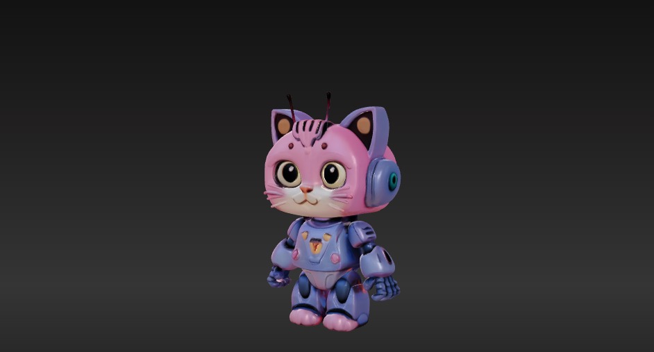 Robot Cat 3D Model - Game Ready - Low poly Low-poly 3D model_4