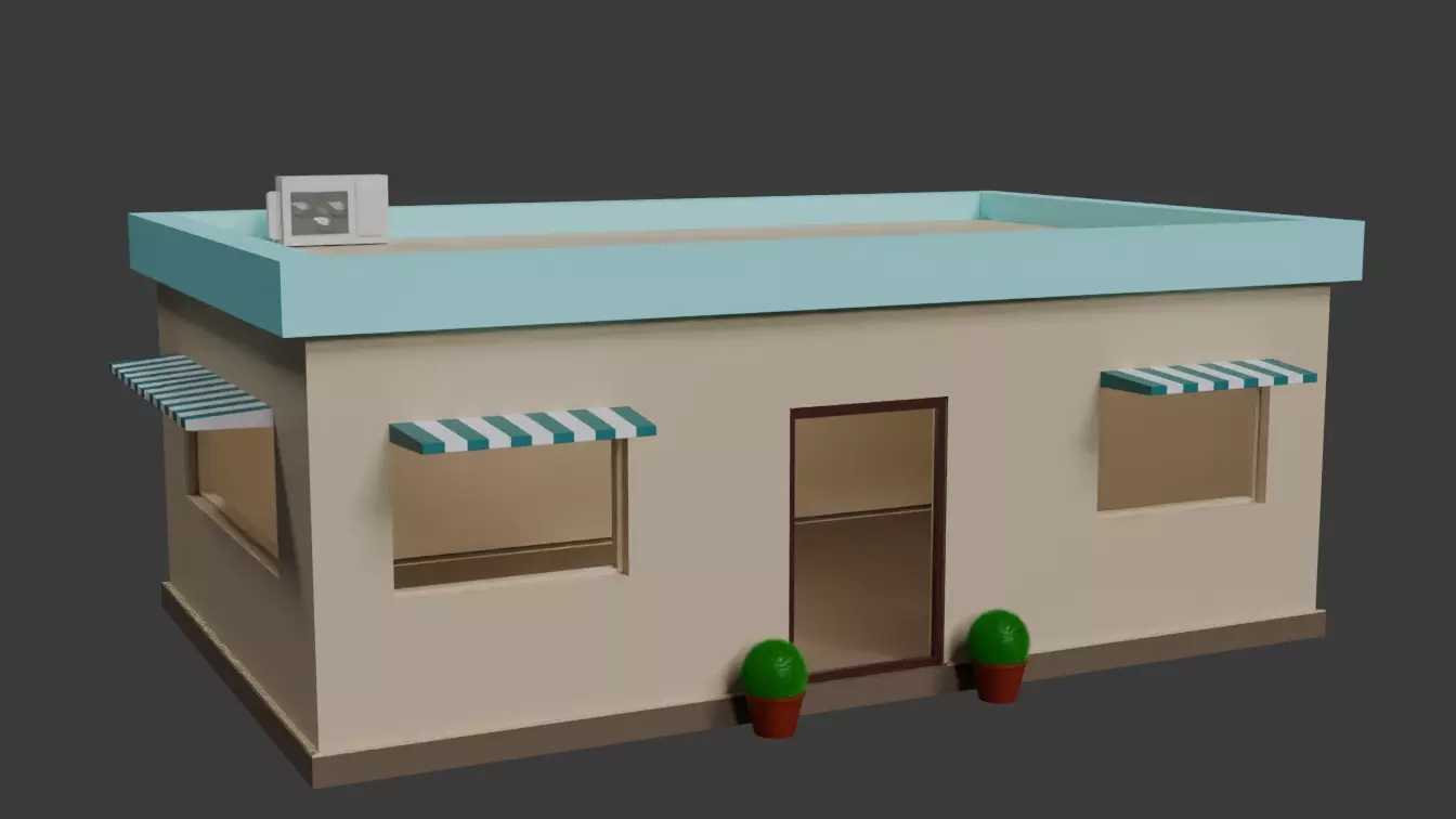 Simple Shop Model 3D model_0