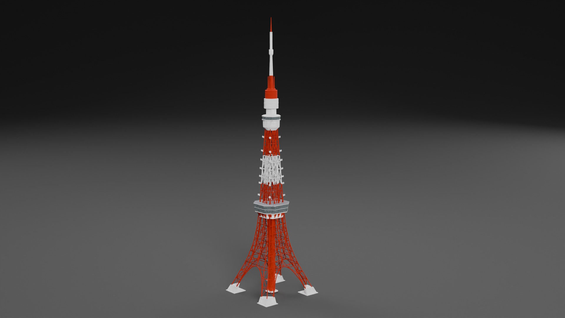 Low Poly Tokyo Tower - Japan Low-poly 3D model_7