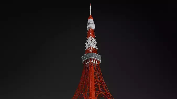 Low Poly Tokyo Tower - Japan Low-poly 3D model