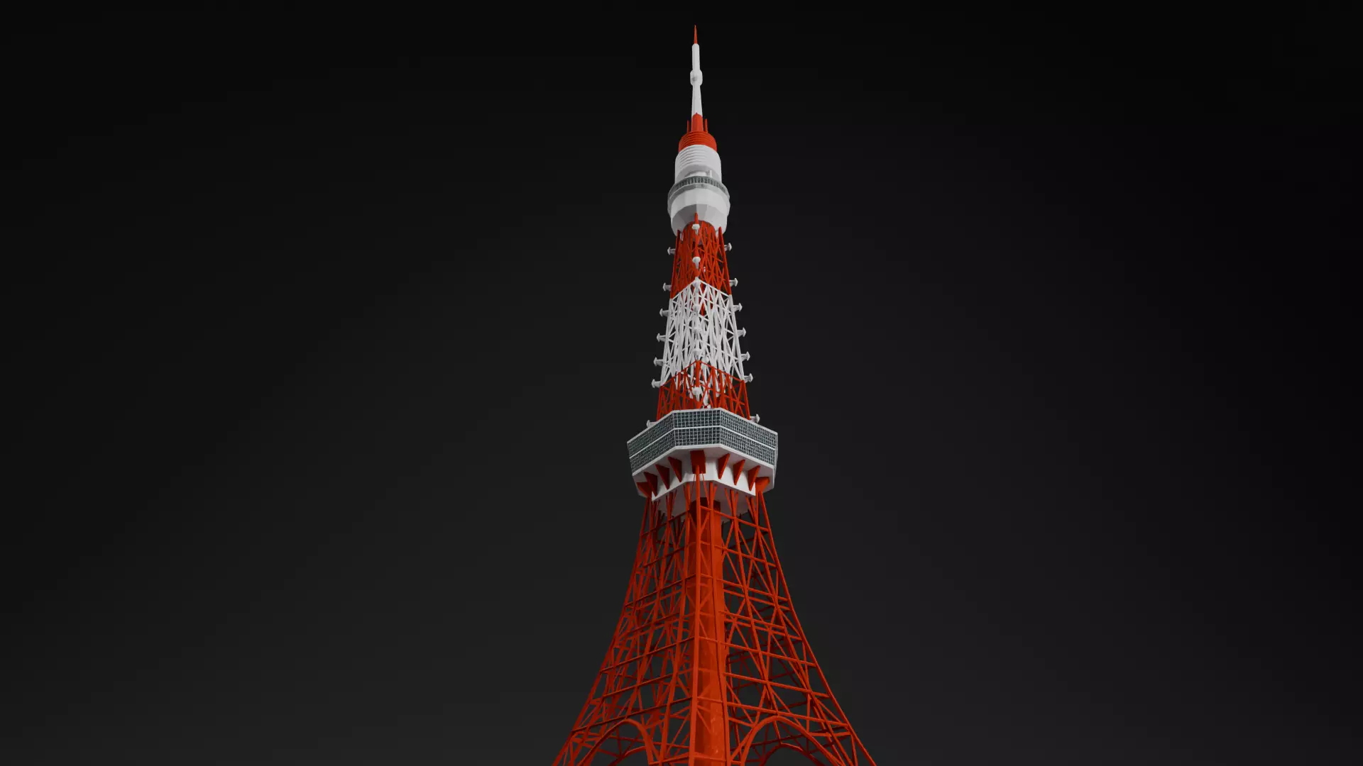 Low Poly Tokyo Tower - Japan Low-poly 3D model_0