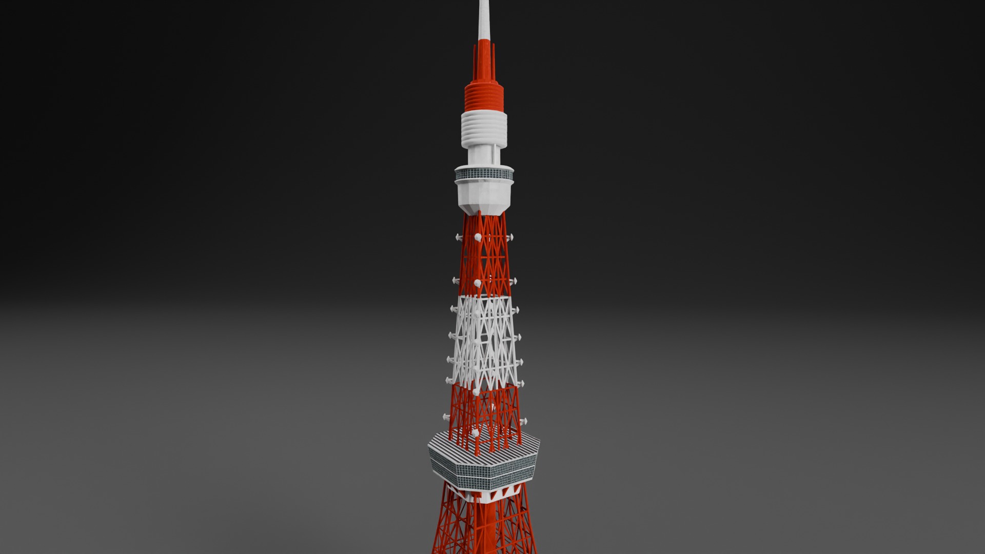 Low Poly Tokyo Tower - Japan Low-poly 3D model_4