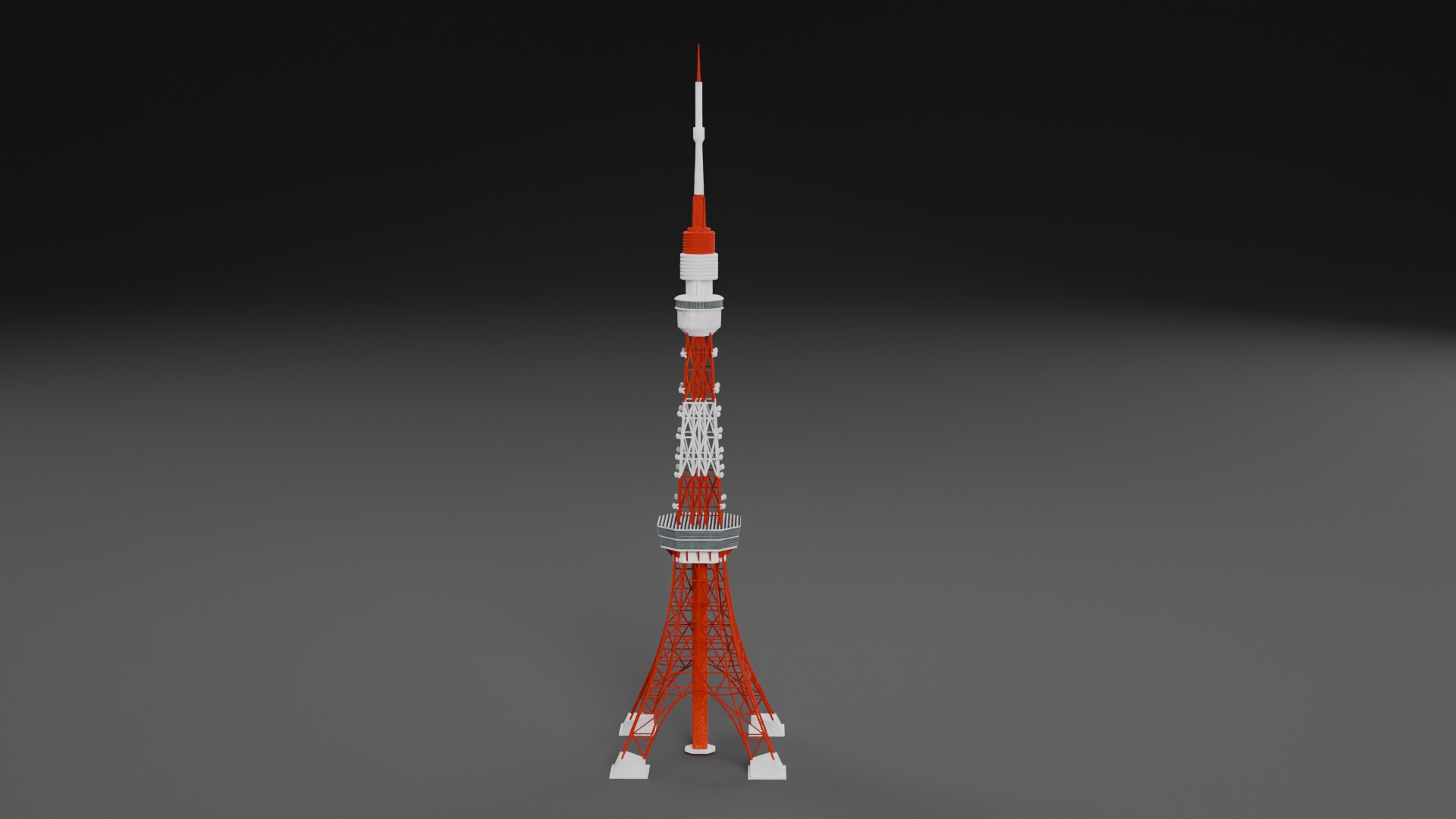 Low Poly Tokyo Tower - Japan Low-poly 3D model_6