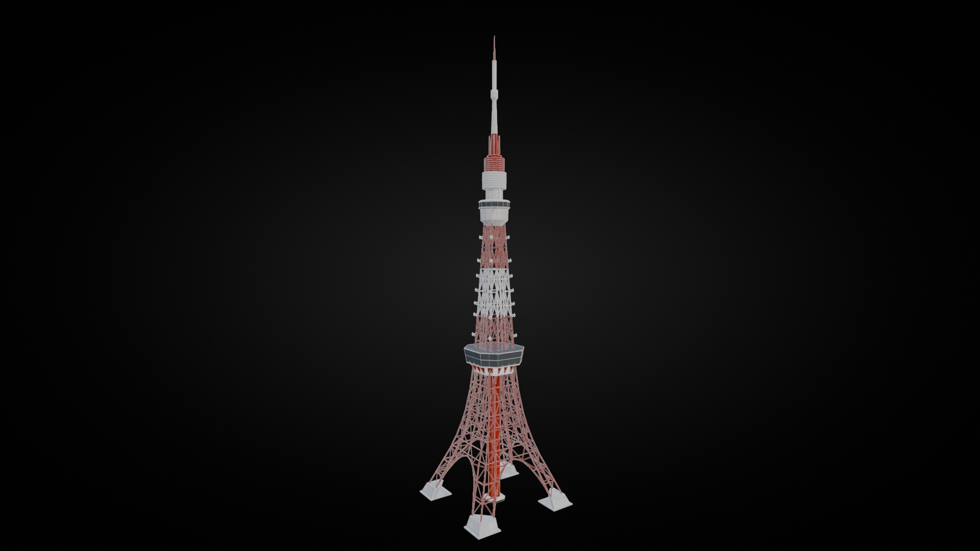 Low Poly Tokyo Tower - Japan Low-poly 3D model_2