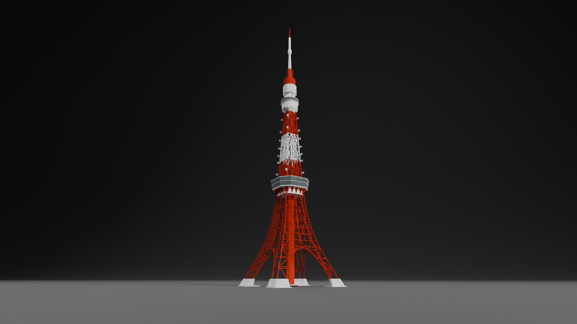 Low Poly Tokyo Tower - Japan Low-poly 3D model_5