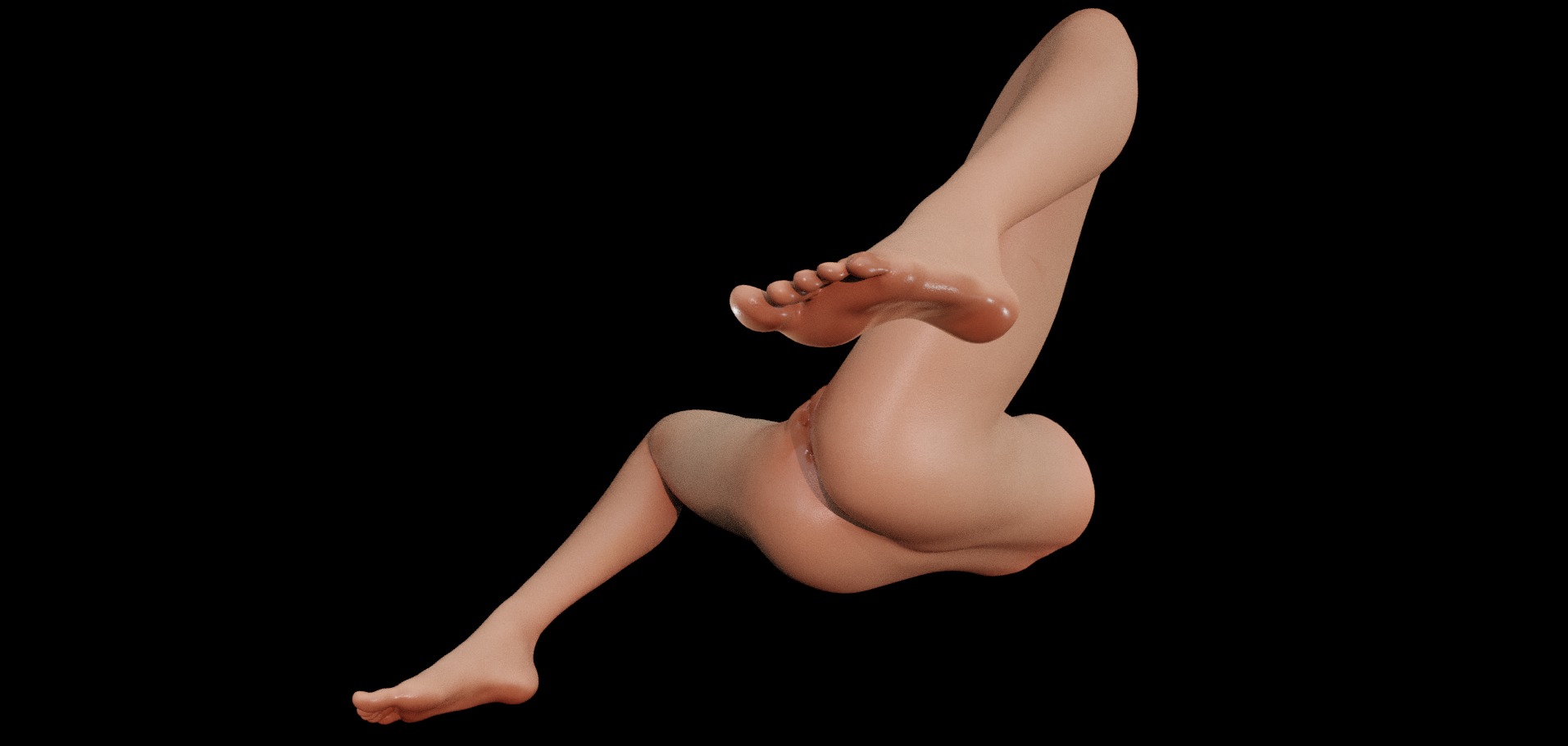 Real Female Vagina and Spread Legs        PBR and Printable 3D print model_4