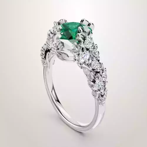Oval Diamond and Colored Stones 3D print model