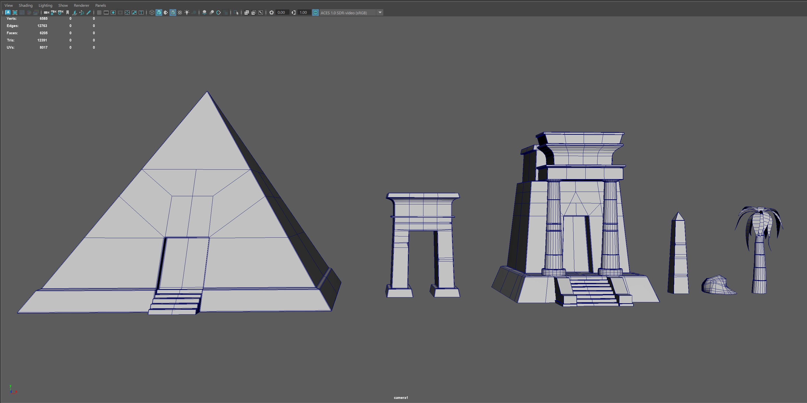 Ancient Egypt Props MAYA and BLENDER Low-poly 3D model_8