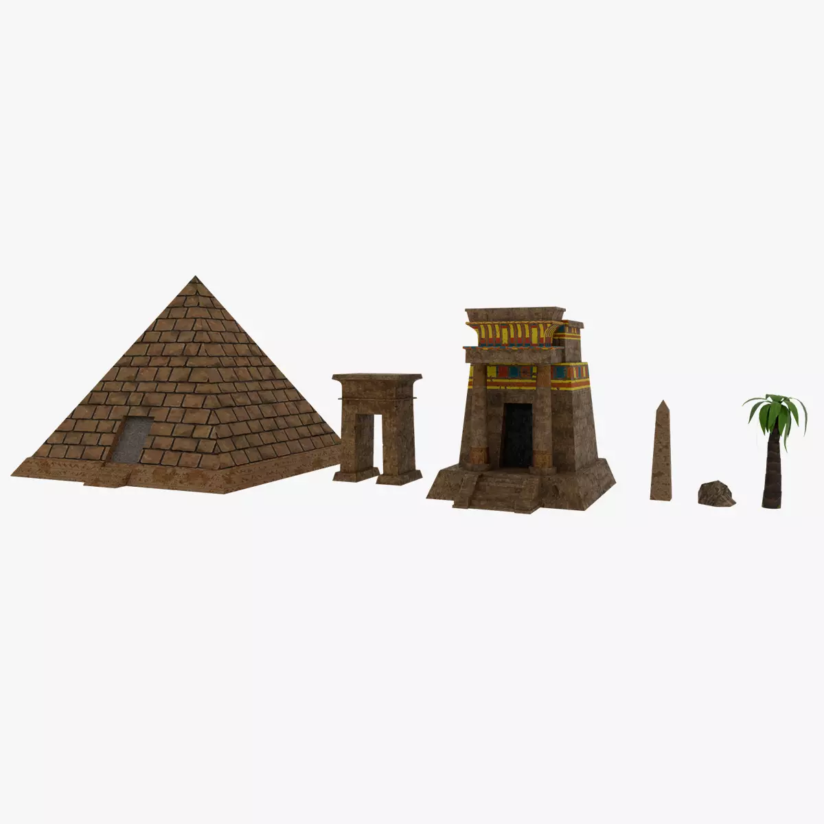 Ancient Egypt Props MAYA and BLENDER Low-poly 3D model_0