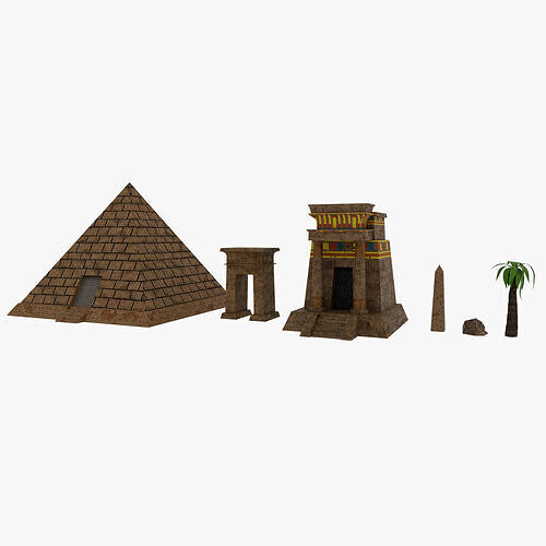 Ancient Egypt Props MAYA and BLENDER Low-poly 3D model