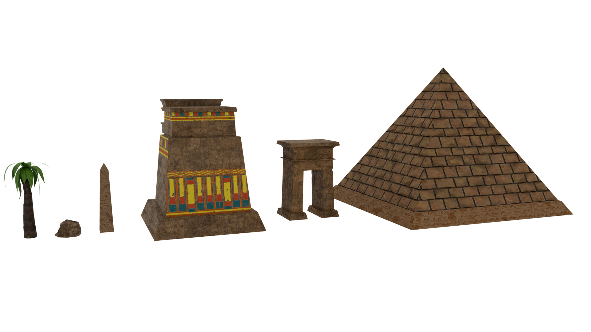 Ancient Egypt Props MAYA and BLENDER Low-poly 3D model_2