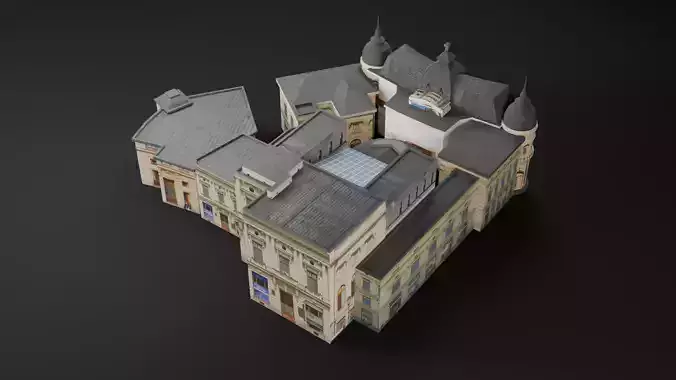 Low Poly Central University Library - Romania