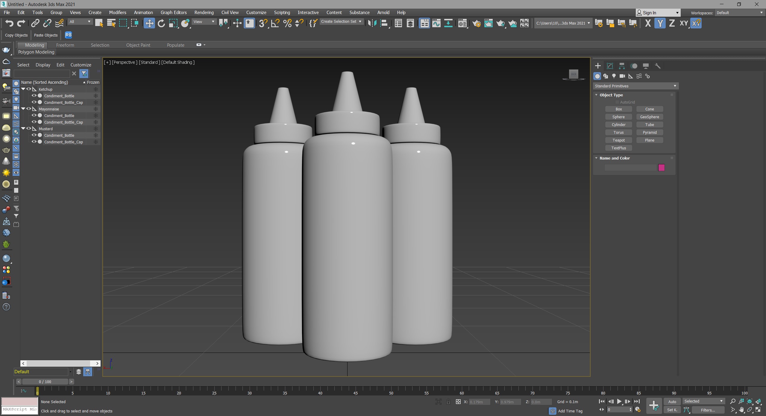 Ketchup - Mayonnaise and Mustard Condiment Bottles Low-poly 3D model_11