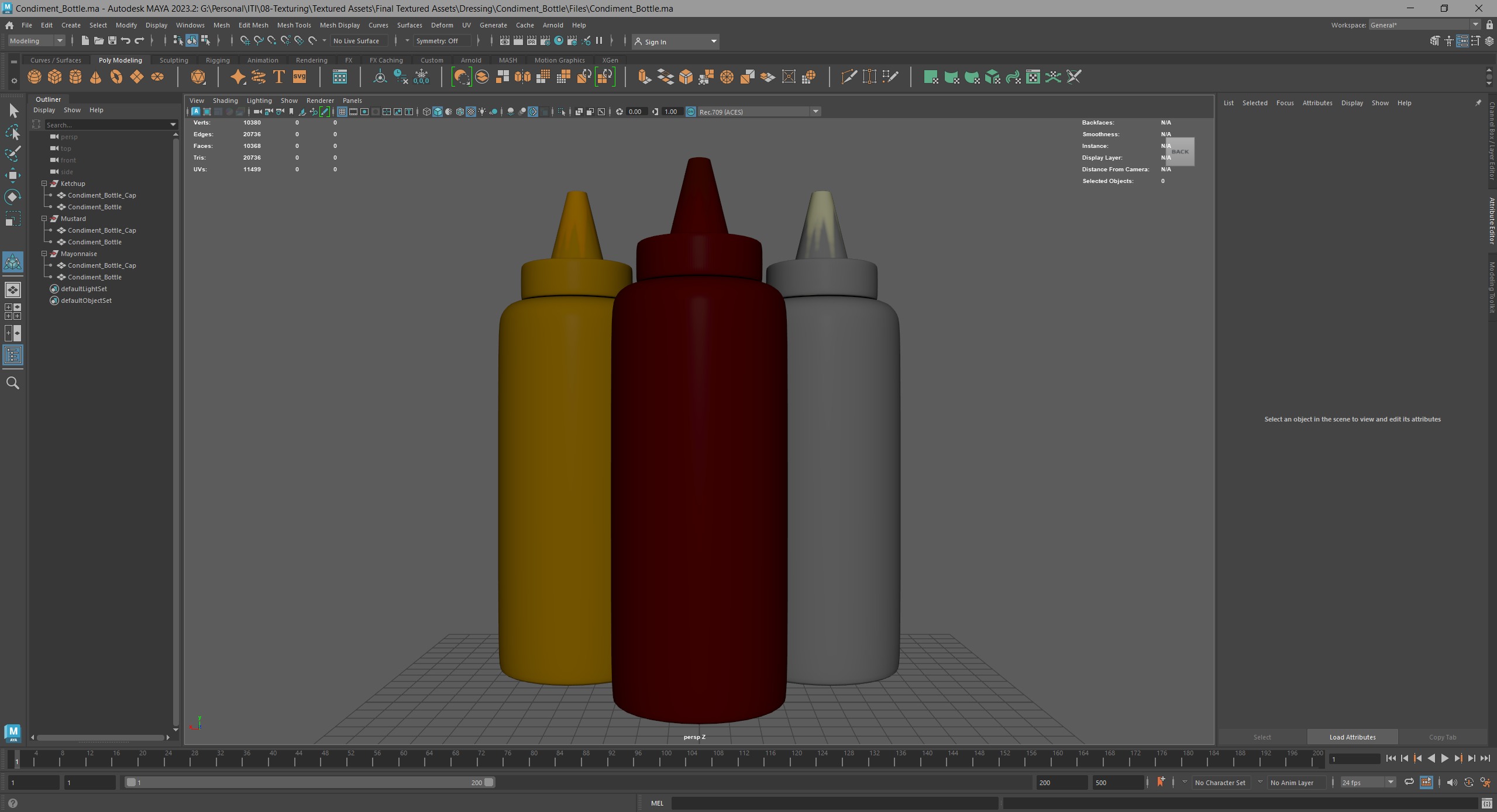 Ketchup - Mayonnaise and Mustard Condiment Bottles Low-poly 3D model_10