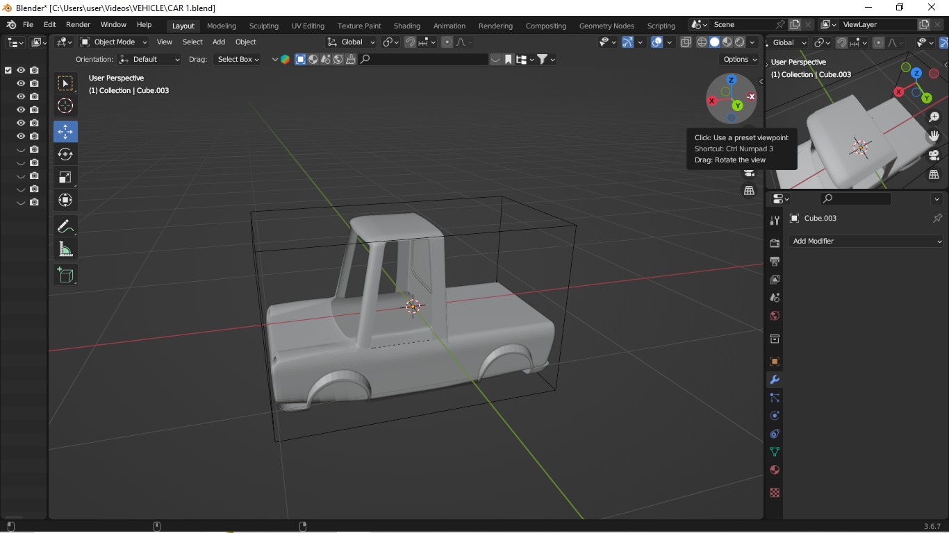  Stylish 3D Mini Pickup Truck   Game-Ready  Low-poly 3D model_13