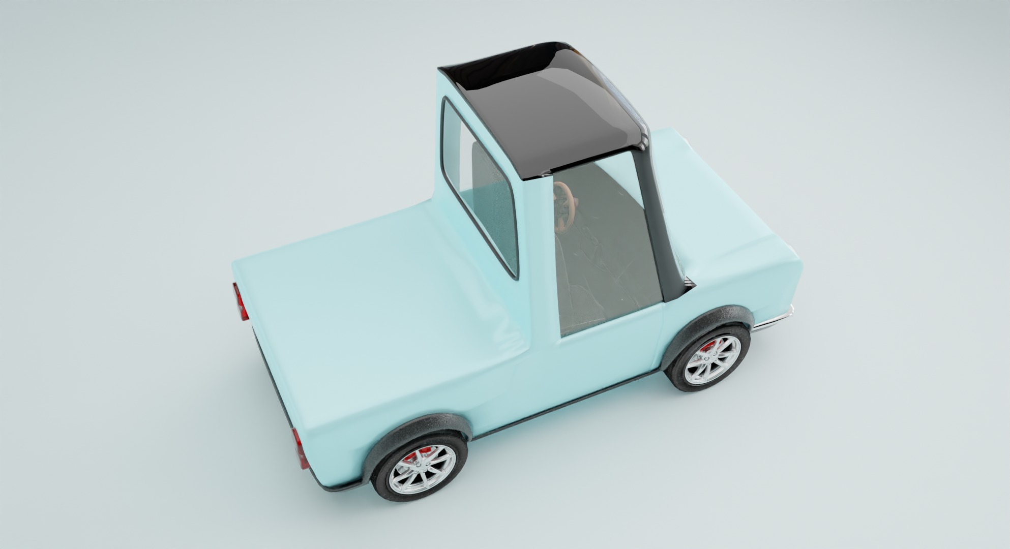  Stylish 3D Mini Pickup Truck   Game-Ready  Low-poly 3D model_3