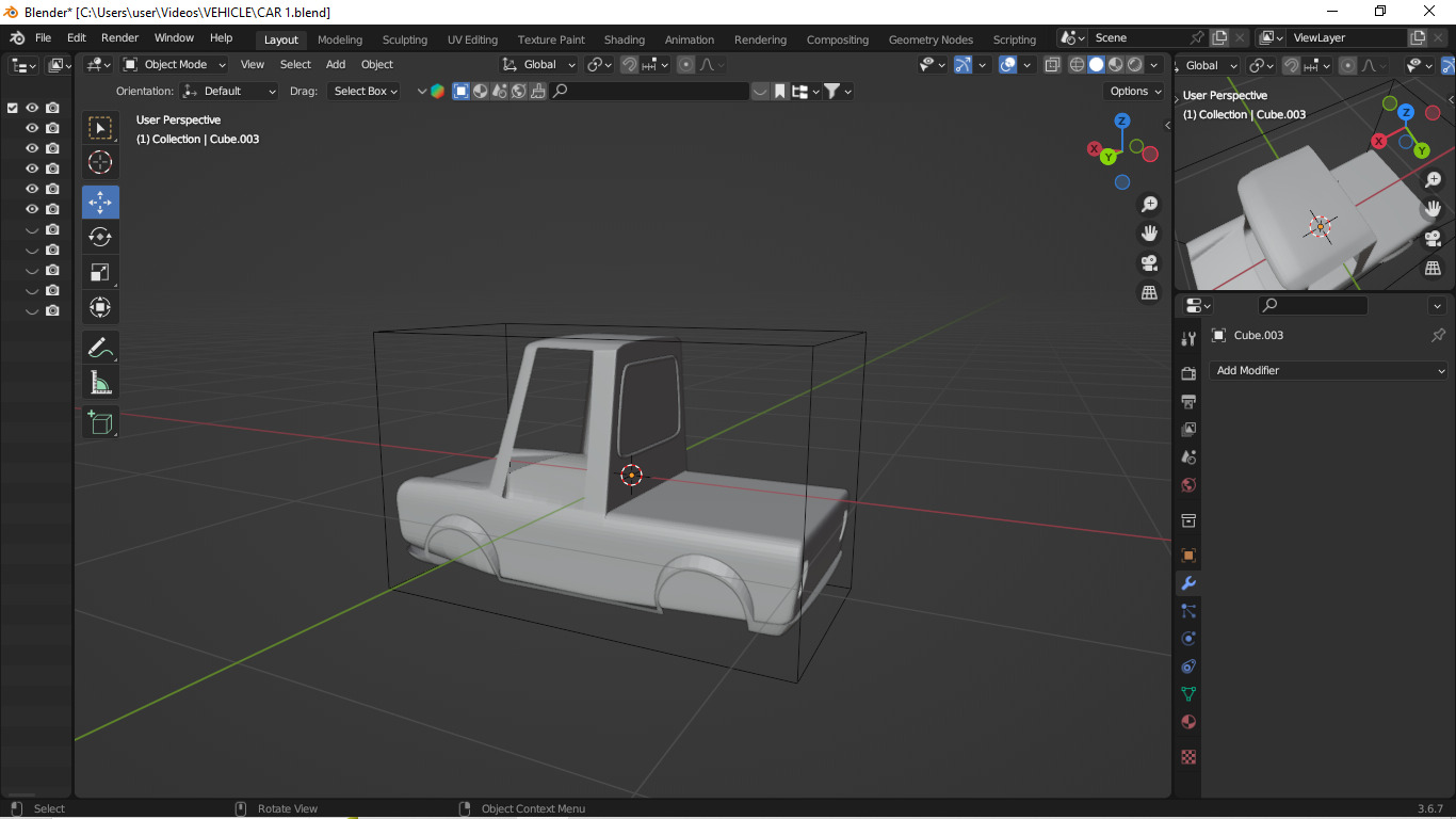  Stylish 3D Mini Pickup Truck   Game-Ready  Low-poly 3D model_17