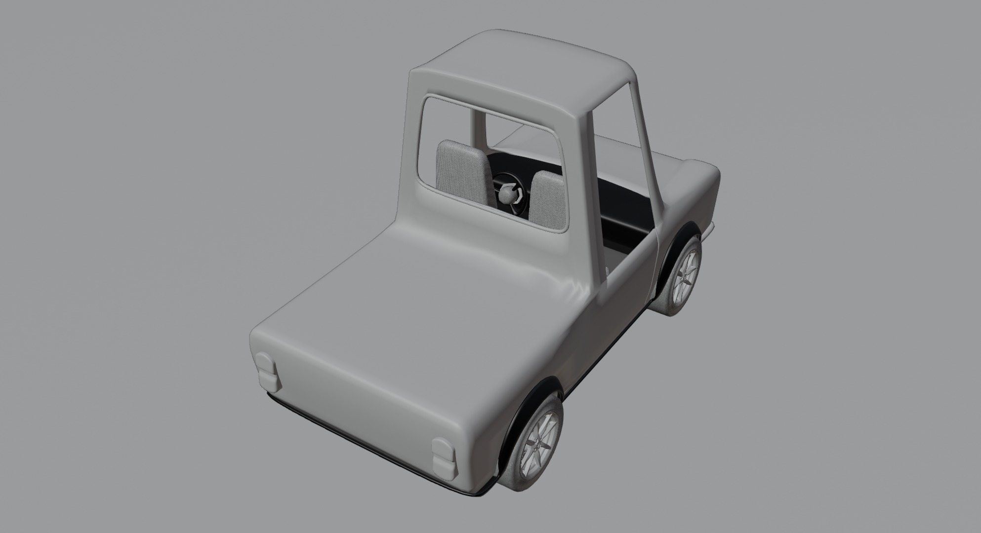  Stylish 3D Mini Pickup Truck   Game-Ready  Low-poly 3D model_10