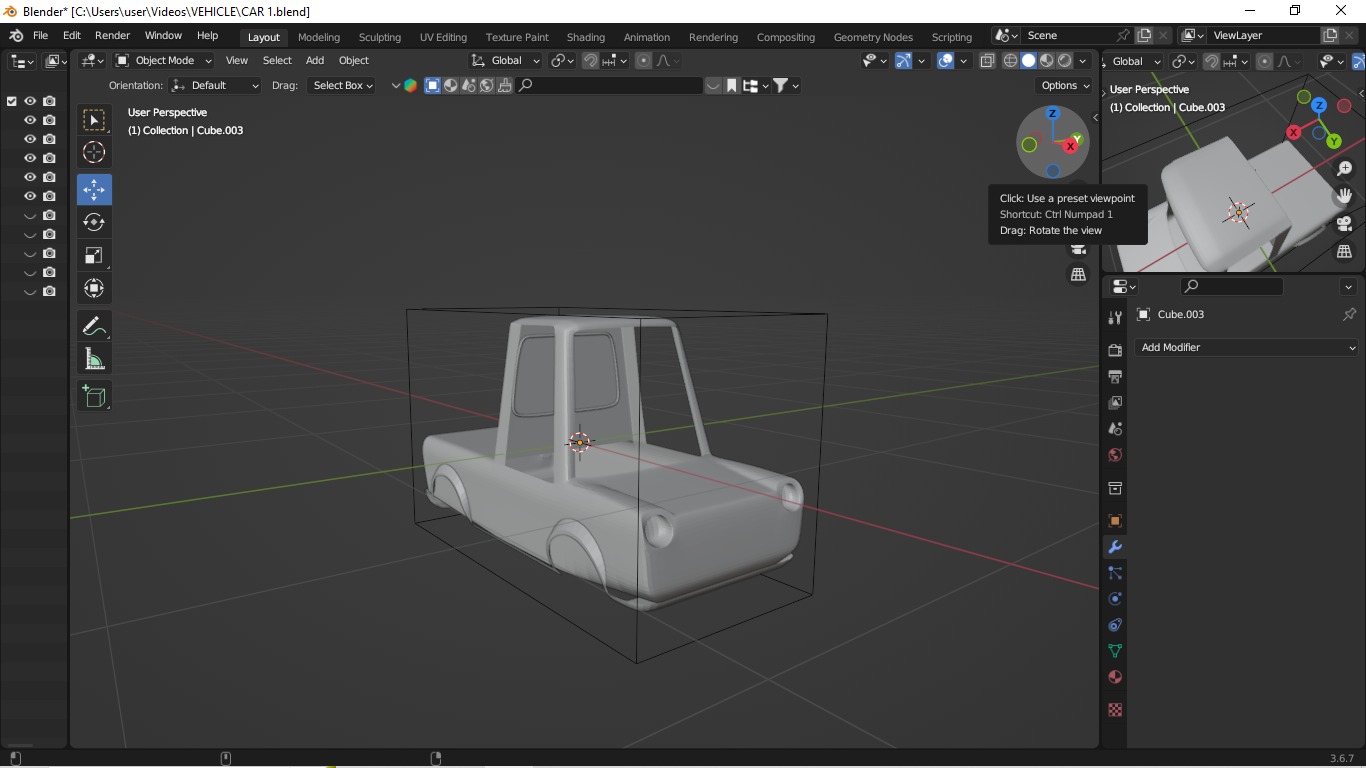  Stylish 3D Mini Pickup Truck   Game-Ready  Low-poly 3D model_21