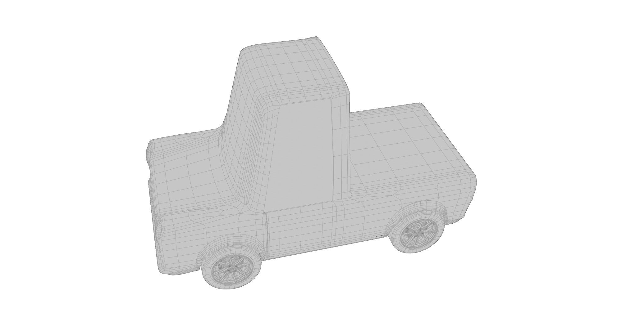  Stylish 3D Mini Pickup Truck   Game-Ready  Low-poly 3D model_11