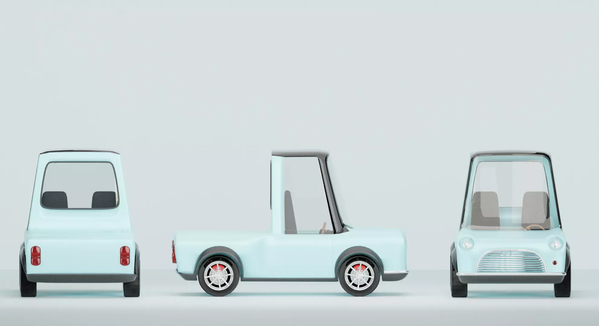  Stylish 3D Mini Pickup Truck   Game-Ready  Low-poly 3D model_0