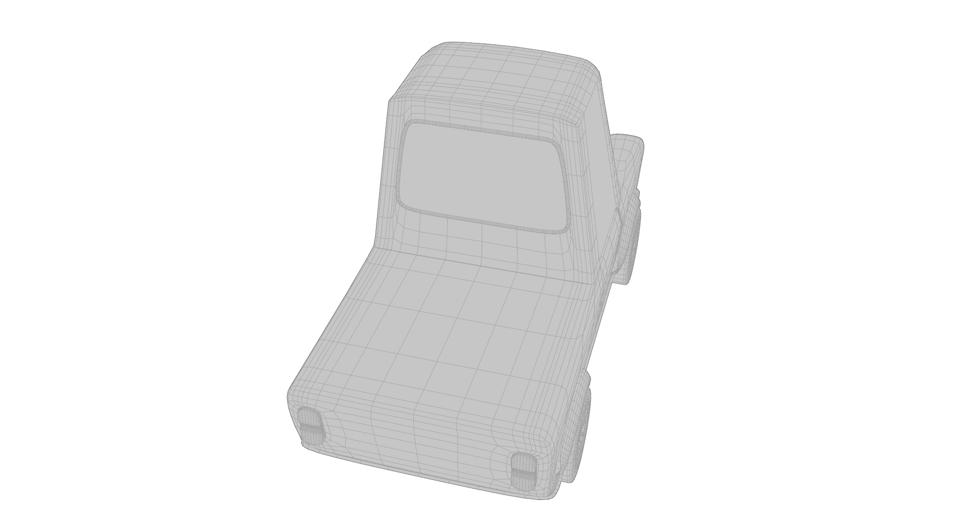  Stylish 3D Mini Pickup Truck   Game-Ready  Low-poly 3D model_8