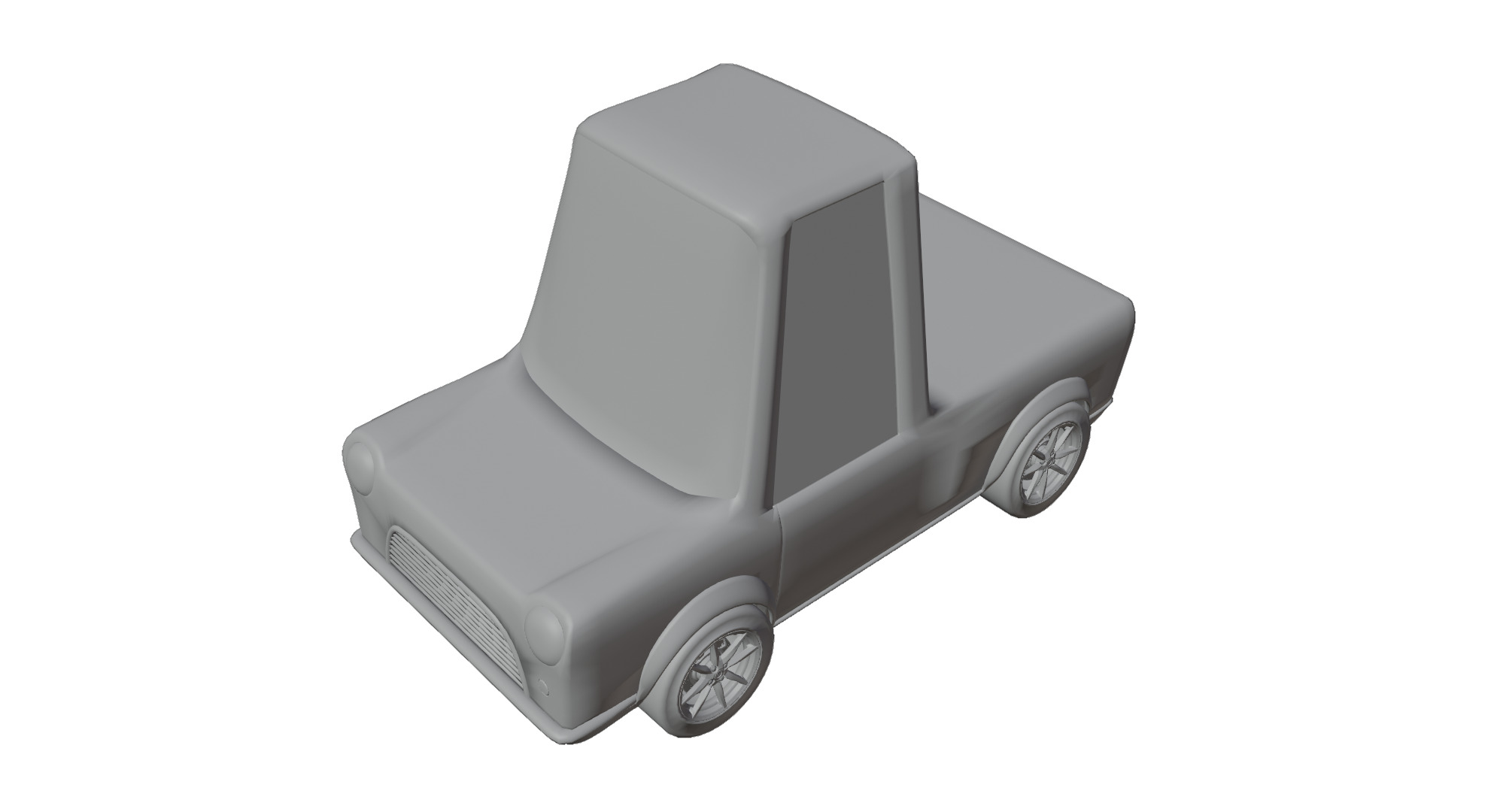  Stylish 3D Mini Pickup Truck   Game-Ready  Low-poly 3D model_5