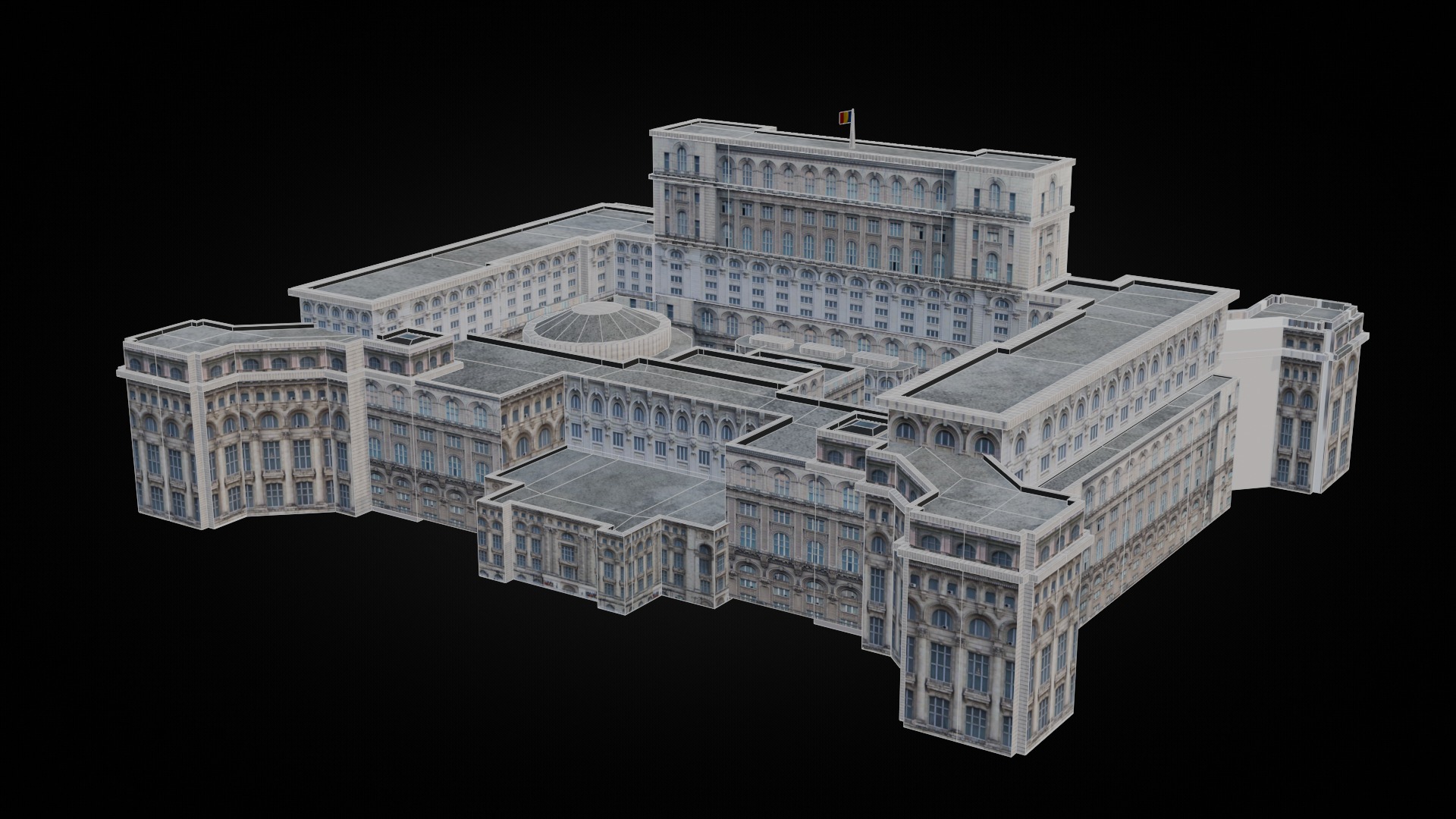 Low Poly Palace Of The Parliament - Romania Low-poly 3D model_1