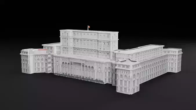 Low Poly Palace Of The Parliament - Romania Low-poly 3D model