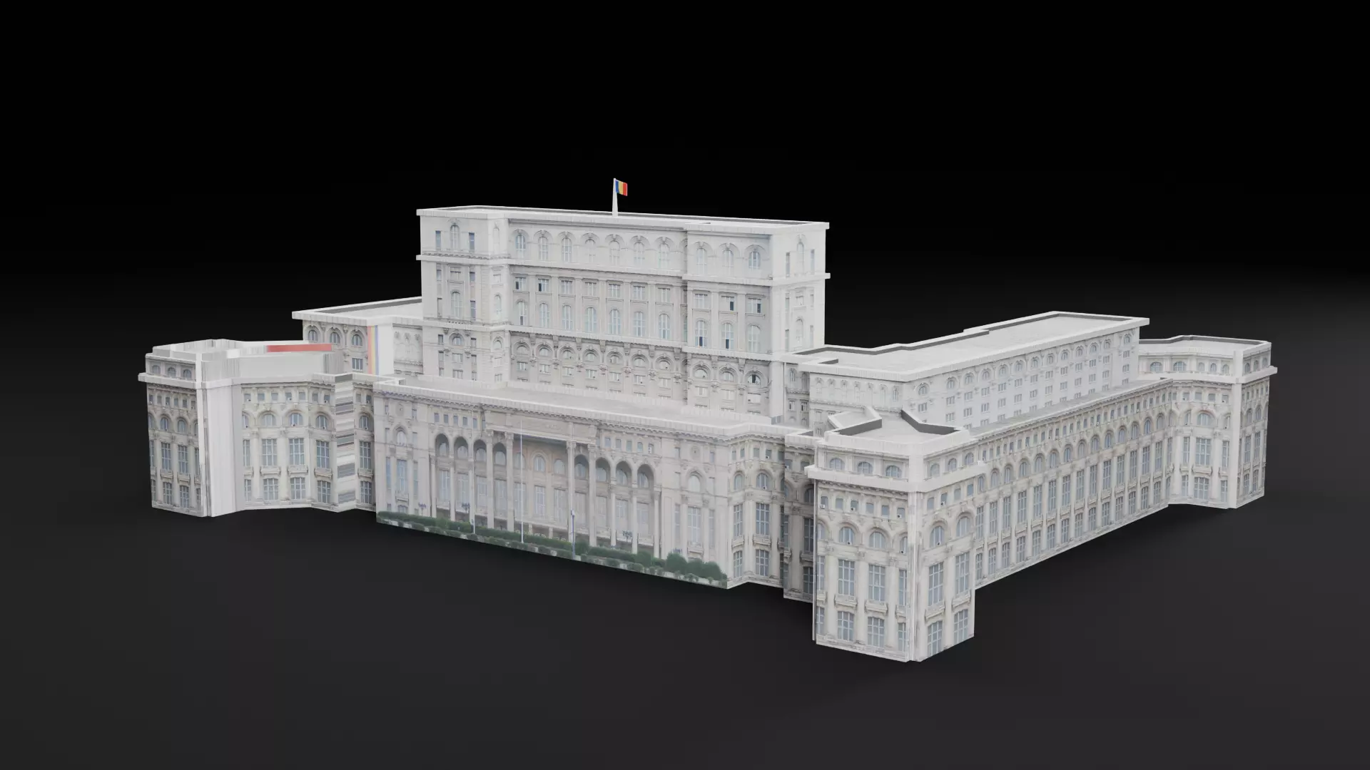 Low Poly Palace Of The Parliament - Romania Low-poly 3D model_0