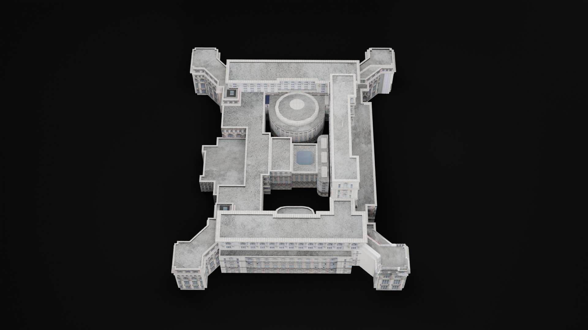 Low Poly Palace Of The Parliament - Romania Low-poly 3D model_4