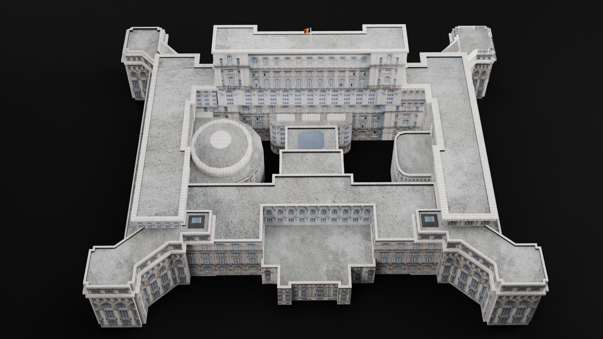 Low Poly Palace Of The Parliament - Romania Low-poly 3D model_3