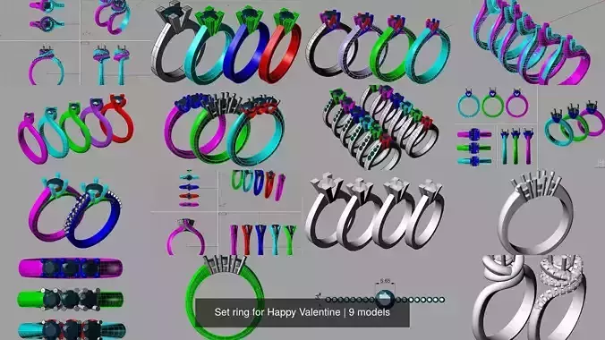 Set ring for Happy Valentine 3D Model Collection