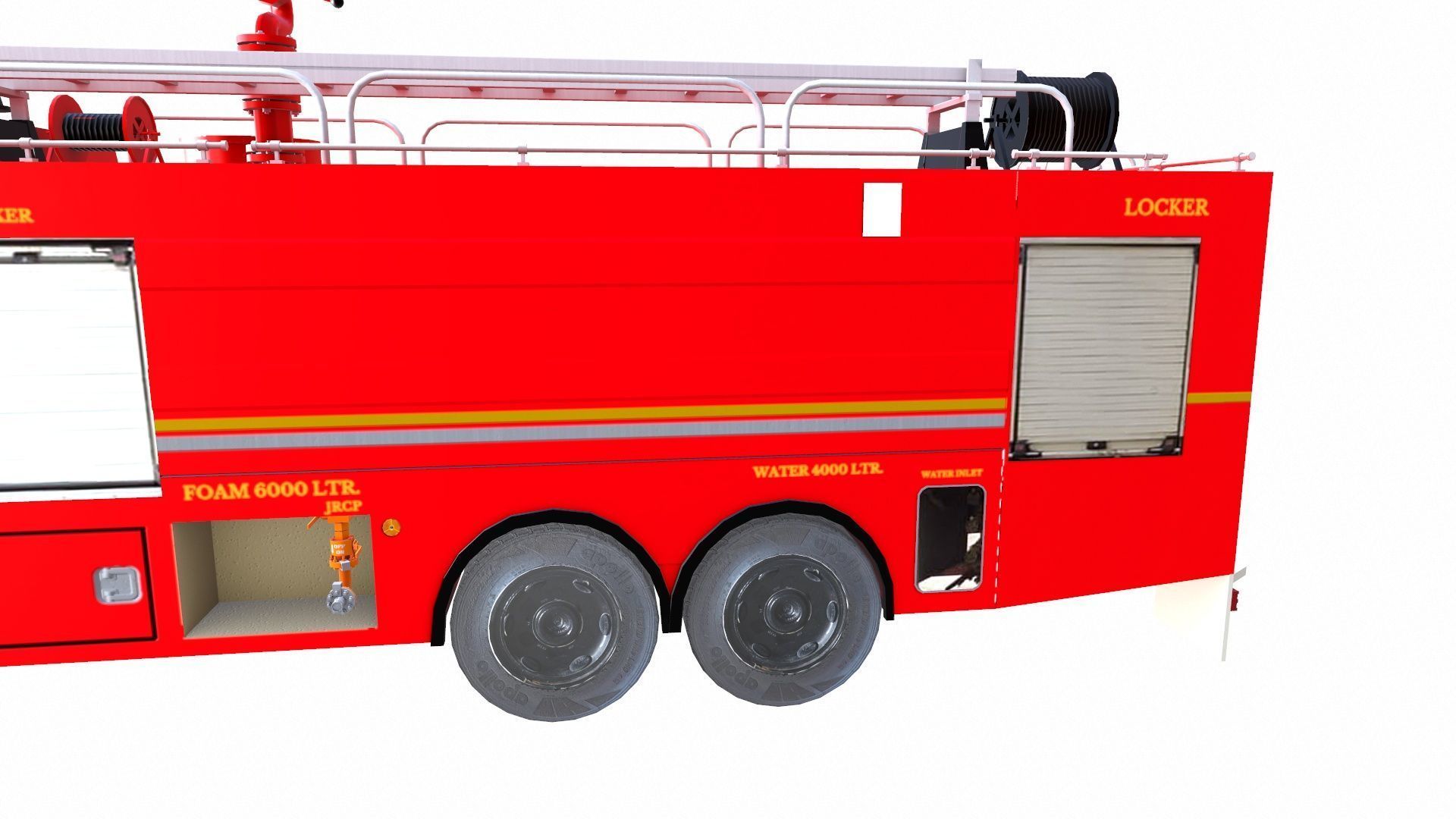 Fire Truck Low-poly 3D model_6