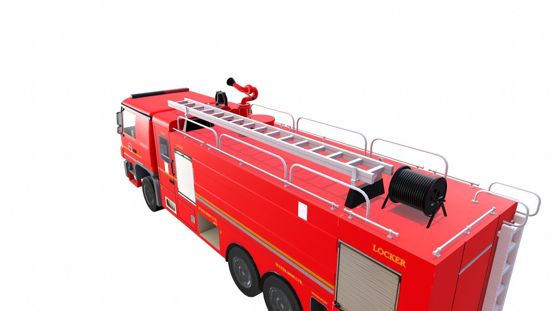 Fire Truck Low-poly 3D model_19