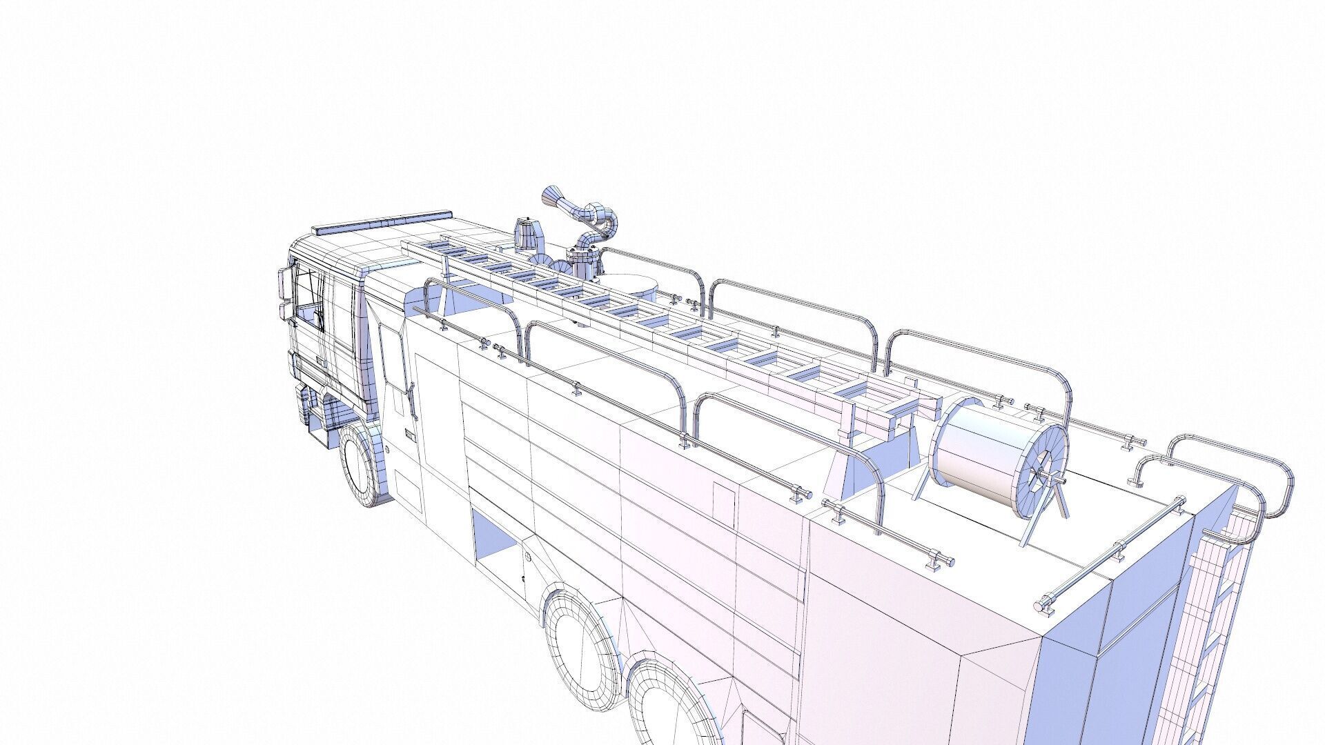 Fire Truck Low-poly 3D model_20